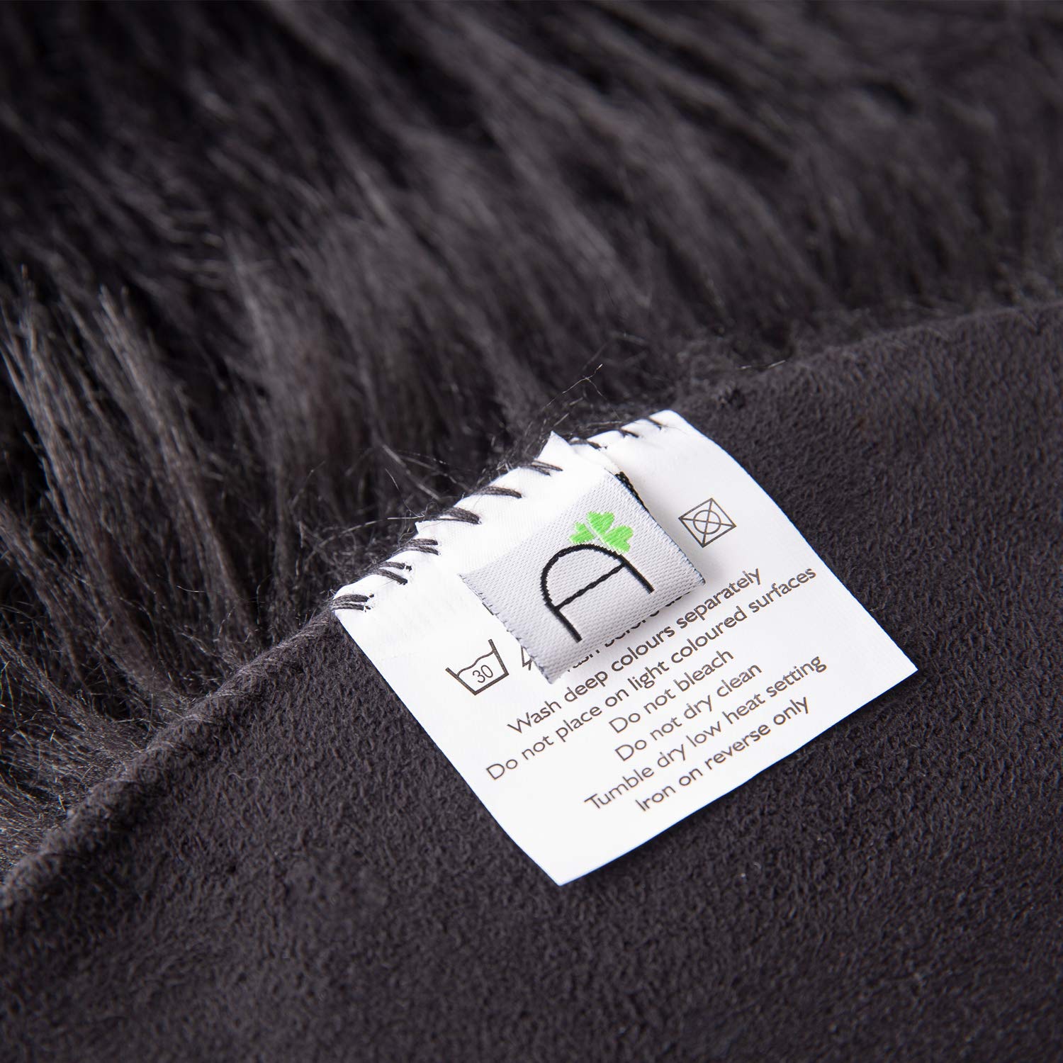 Ashler faux fur rug, Fluffy Shaggy Area Rug Ultra Soft 2.2 x 6 Feet Rectangle Fur Rug, Black Fuzzy Rug Machine Washable Shag Rug, Nursery Decor Throw Rugs for Bedroom, kids room, Living Room