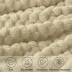 BEDELITE Fleece Throw Blanket for Couch & Bed - 3D Jacquard Decorative Almond Blanket, Super Soft and Cozy Warm Fuzzy Blanket All Seasons Suitable, 50x60Inches
