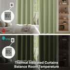 Simplebrand Ava Sage Green Blackout Curtains for Bedroom 90 Inches Long 2 Panels Set, Solid Privacy Energy Saving Living Room Window Treatment Curtains Blackout Drapes, W50 x L90 Inch, Sage Green