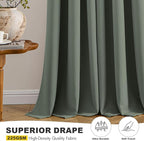 MIULEE Dark Mallard Blackout Curtains for Bedroom Living Room 72 Inches Long 2 Panels, Thermal Insulated Room Darkening Drapes Solid Grommet Noise Reduction Light Blocking Window Treatments 40x72 Inch
