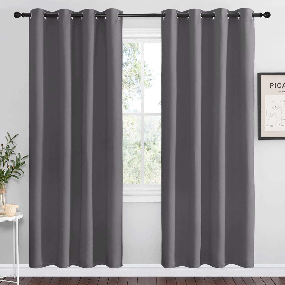 NICETOWN Cappuccino Blackout Curtains for Kitchen 55" w x 78" L 2 Panels