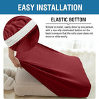 Couch Cover 8-Piece Elastic Velvet Couch Cushion Covers & Chaise Slipcovers for L-Shaped Sofas, Sofa Seat Covers Washable, Soft Cover for Couches (7 Seater + Chaise, Christmas Red)