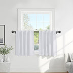 PONY DANCE Short Window Curtains 36 - Kitchen Tiers Valances Light Filter Rod Pocket Back Tab Drapes Blinds Match with Panels, 42 W x 36 in L, Pure White, 2 Pieces