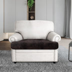ANARACHON Leather Look Couch Cushion Covers Sofa Seat Slipcovers Sets Couches Furniture Protector for Sectional Armchair Loveseat Pets Kids Stretch Spandex Fabric (1 T-Cushion Armchair, Chocolate)