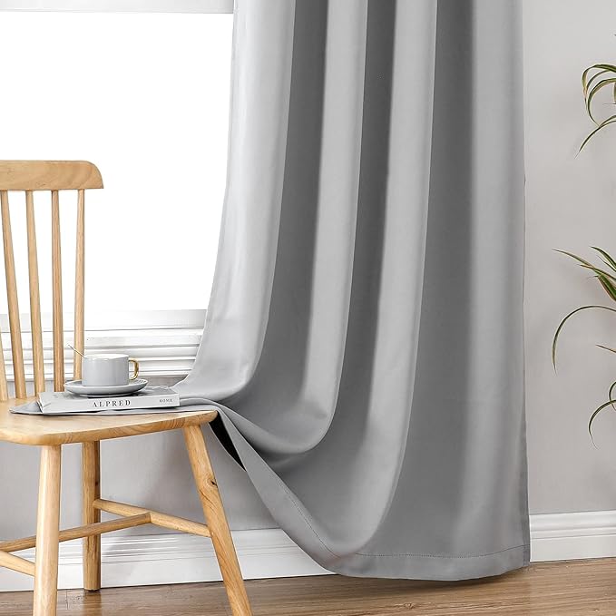 ChrisDowa 100% Blackout Curtains for Bedroom 45 Inches Long 2 Panels Set