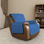Easy-Going Oversized Recliner Cover Reversible Couch Cover Sofa Cover for Living Room Water Resistant Furniture Protector with Elastic Straps for Pets Dog (Oversized Recliner, Blue/Ivory)