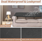 Easy-Going 100% Waterproof Couch Cover, Dual Waterproof Sofa Cover, Stretch Jacquard Sofa Slipcover, Furniture Protector for Kids, Pets, Dog and Cat (Sofa, Dark Gray)