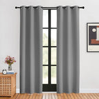 NICETOWN Room Darkening Curtains for Living Room, Silver Grey, W34 x L80, 2 Panels, Easy Care Solid Thermal Insulated Grommet Light Blocking Vertical Drapes for Bedroom