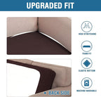 H.VERSAILTEX Super Stretch Individual Seat Cushion Covers Sofa Covers Couch Cushion Covers Slipcover Sets Thick Jacquard Textured Twill Fabric (1 Piece Loveseat Cushion Cover, Chocolate)