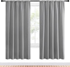 NICETOWN Blackout Curtain Panels for Bedroom - Thermal Insulated Rod Pocket Blackout Drapes/Draperies for Play Kids Room (2 Panels, W52 x L72 inches, Silver Grey)