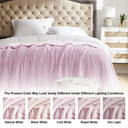 Fleece Blanket Twin Size Pink Lightweight Super Soft Cozy Luxury Bed Blanket Microfiber