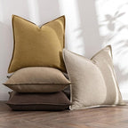 MIULEE Neutral Gold/Brown Linen Pillow Covers Pack of 4 Decorative Natural Throw Pillow Covers Soft Accent Boho Farmhouse Couch Pillowcases Modern Spring Decor for Living Room Bed Sofa 18x18 Inch