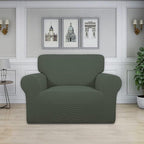 Easy-Going Stretch Oversized Chair Sofa Slipcover 1-Piece Couch Sofa Cover Furniture Protector Soft with Elastic Bottom for Kids Spandex Jacquard Fabric Small Checks Olive Green