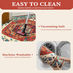 SERISSA 6ft Washable Non Slip Round Boho Area Rug for Bedroom，Orange