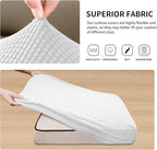 Easy-Going Stretch 4 Pieces Couch Cushion Covers for Sectional Sofa Left/Right L Shape Chaise Lounge Sofa Seat slipcover Anti-Slip Sofa Cover Soft (3 Seater + 1 Chaise, Snow White)