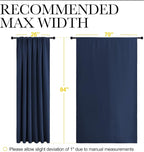 NICETOWN Living Room Curtains, Blackout Draperies, Home Decorations Thermal Insulated Solid Rod Pocket Blackout Drapes for Cafe (Navy, One Pair, 70 x 84-inch)