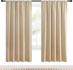 NICETOWN Room Darkening Curtains for Bedroom - Triple Weave Home Decoration Thermal Insulated Solid Drapes for Kitchen (Biscotti Beige, Set of 2 Panels, 52 x 72 Inch)