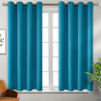 BGment Blackout Curtains - Grommet Thermal Insulated Room Darkening Bedroom and Living Room Curtains, Set of 2 Panels (52 x 54 Inch, Peacock Blue)