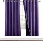 NICETOWN Lilac Purple Full Shade Curtain Panels, Pair of Energy Smart & Noise Blocking Out Blackout Drapes for Dining Room Window, Thermal Insulated Guest Room Lined Window Dressing(62 x 72 inch)