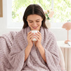 BEDELITE Fleece Throw Blanket for Couch & Bed - 3D Jacquard Decorative Lotus Pink Blanket, Super Soft and Cozy Warm Fuzzy Blanket All Seasons Suitable, 50x60Inches