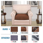 H.VERSAILTEX Stretch Couch Cushion Covers Individual Seat Sofa Chair Slipcovers Cushion Protector Cover Featuring Jacquard Textured Twill Fabric(1 Cushion Chair Cover, Caramel)