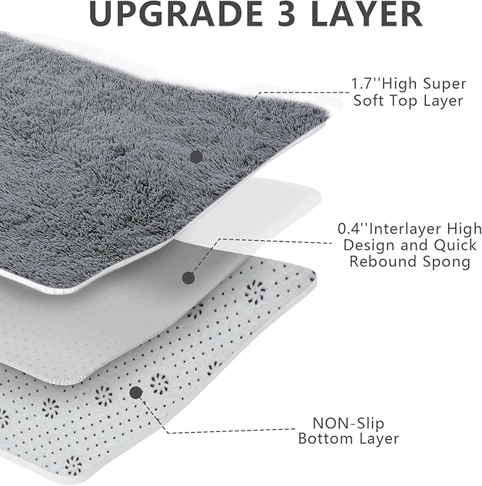 Shag Area Rugs for Bedroom Living Room,5X8 Ultra Soft Fluffy Area Rugs for Dorm, Indoor Carpet Nursery Rugs for Kids Room Home Decor,Dark Grey