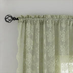 YJ YANJUN Vintage Lace Curtains 120 Inch Length-Victorian Floral Pattern Sage Green Sheer Curtains for Big Window 10 FT Tall Spring Bohemian Cottage Core Decor 52 x 120 Inch Sage 2 Panels