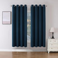 Joydeco Blackout Curtains 63 Inch Length 2 Panels Set, Thermal Insulated Long Curtains& Drapes 2 Burg, Room Darkening Grommet Drapes for Bedroom Living Room Window (Navy Blue, W52 x L63 Inch)