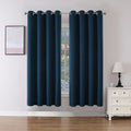 Joydeco Blackout Curtains 72 Inch Length 2 Panels Set, Thermal Insulated Long Curtains& Drapes 2 Burg, Room Darkening Grommet Drapes for Living Room Bedroom Window (Navy Blue, W52 x L72 Inch)