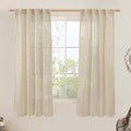 LAMIT 60 Inch Length Window Linen Curtains, Semi Sheer Light Filtering Panels Back Tab and Rod Pocket Drapes for Bedroom/Living Room, Linen, 2 Panels, 34 x 60 Inch