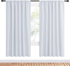 NICETOWN Bedroom Window Curtain Panels - Window Treatment Thermal Insulated Rod Pocket Room Darkening Curtains/Drapes for Patio Door (Greyish White, 2 Panels, 62 in x 72 in (W x L))