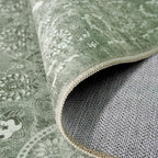 2'6"x8' Washable Hallway Runner Rug - Non Slip Kitchen Runner Rugs with Rubber Backing Vintage Low-Pile Carpet Runners for Entryway Dining Room Laundry Room Home Decor (Muted Sage Green)