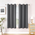 ChrisDowa Blackout Curtains 54 inches Long for Bedroom - 2 Panels Set Grommet Thermal Insulated Room Darkening Curtains for Living Room (Grey, 38 x 54 Inch)