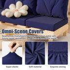 8Pcs Outdoor Cushion Covers, Stretch Patio Furniture Couch Chair Slipcovers