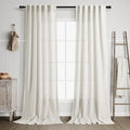 Nanspring 2 Panels Set Cream Linen Curtains 108 inches Long for Living Room Extra Back Tab Neutral Farmhouse Light Filtering Semi Sheer Drapes Ceiling to Floor Ivory 9 FT 38 Wide