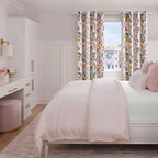Topfinel Pink Curtains 102 Inches Long Cute Sound Dampening Pretty Vintage Elegant Whimsical Floral Hummingbird Dusty Rose Drapes for Girls Kids Room Aesthetic Living Room 2 Panels