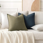MIULEE Decorative Linen Euro Sham Pillow Covers 24x24 Cream White Boho Farmhouse Neutral Couch Throw Pillows for Bed Pack of 2 Accent Modern Pillowcase Sofa Livingroom Home Decor