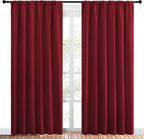 NICETOWN Christmas Burgundy Blackout Curtains and Drapes - Thermal Insulated Solid Rod Pocket Blackout Draperies/Panels for Guest Room (1 Pair, 70 by 84-Inch)