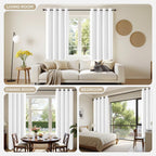 Joydeco Curtains 84 Inches Long 2 Panels Set, Thermal Insulated Long Curtains& Drapes 2 Burg, Room Darkening Drapes for Bedroom Living Room Window (Pure White, W52 x L84 Inch)