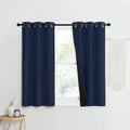 NICETOWN 100% Blackout Curtain Set, Thermal Insulated & Energy Efficiency Window Draperies for Guest Room, Full Shading Panels for Shift Worker and Light Sleepers, Navy Blue, 37W x 50L, 2 PCs