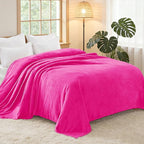 Exclusivo Mezcla Fleece Blanket Twin Size for Bed, Super Soft and Warm, All Season, Cozy, Plush, Lightweight, 60x80 Inches Hot Pink