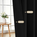 Joydeco Christmas Blackout Curtains for Living Room, Black Curtains 90 Inch Long 2 Panels Set, Room Darkening Grommet Drapes for Bedroom Window (Black, W52 x L90 Inch)