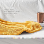 Exclusivo Mezcla Plush Fuzzy Fleece Throw Blanket Extra Large, Super Soft, Fluffy and Warm Blankets for Couch, Bed, All Season (Mustard Yellow, 50x70 inches)
