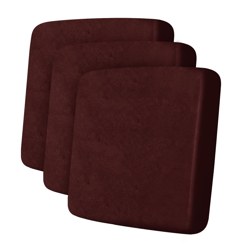 ANARACHON Leather Look Couch Cushion Covers Sofa Seat Slipcovers Sets Couches Furniture Protector for Sectional Armchair Loveseat Pets Kids Stretch Spandex Fabric (3 Cushion Sofa, Burgundy)