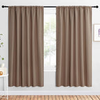 NICETOWN 2 Panels Blackout Curtains, Rod Pocket Window Curtains Room Darkning Drapes for Bedroom/Living Room, Thermal Insulated Solid Draperies for Home Office/Study, 62 by 72-Inch, Cappuccino