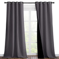NICETOWN 100% Blackout Blinds, Set of 2, 46" x 96", Laundry Room Decor Window Treatment Curtains for Large Patio Sliding Door, Thermal Insulated Grey Curtains for Bedroom