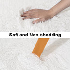 Ailyei Ultra Soft Runner Rugs for Bedroom Hallways with Upgraded Non-Slip Rubber Backing & Thick Memory Sponge, 2x4 Feet Fluffy Shag Throw Area Rug for Bedside Dorm Cream