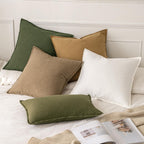 MIULEE Decorative Linen Euro Sham Pillow Covers 26x26 Cream White