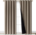 NICETOWN Taupe Full Shade Curtain Panels, Pair of Energy Smart & Noise Blocking Out Blackout Drapes for Dining Room Window, Thermal Insulated Guest Room Lined Window Dressing(Taupe, 70 x 84 inch)