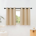 NICETOWN Beige Room Darkening Curtains Blackout 40 inch Curtains for Kitchen, Grommet Solid Window Treatments Sound Reducing for Bedroom, 2 Panels, W37 x L40, 2 Panels